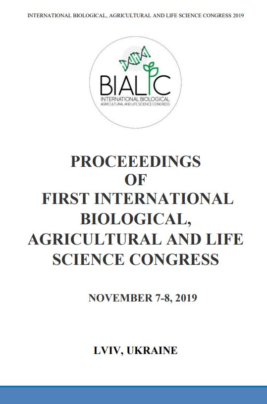 Prooceeedings of First İnternationel Biological, Agricultural and Life Science Congress Özet Bildiri Kitabı 
